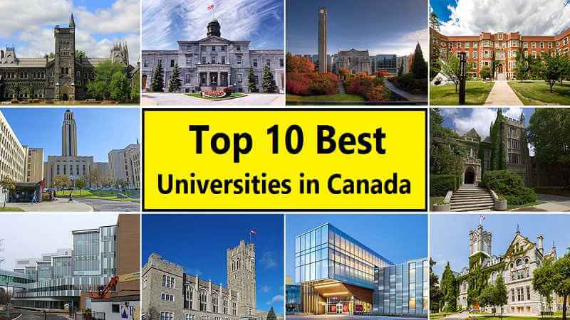 List of Top 10 Best Universities in Canada 2023 for International Students for MBA (Masters), Computer Science, Engineering, Psychology, Medicine, Business, etc.