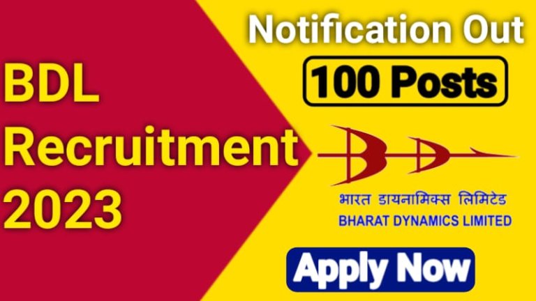 BDL Recruitment 2023 Notification for 100 Posts