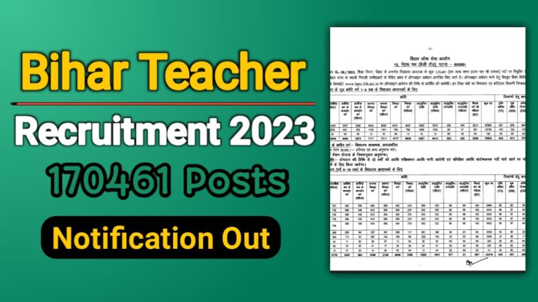 Bihar BPSC Teacher Recruitment (Vacancy) 2023 Notification Pdf Download, Apply Online, Selection Process, Eligibility Criteria, Exam Pattern, Syllabus, Salary, etc.